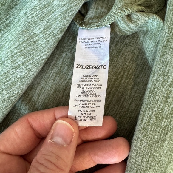 Reebok Mens 2XL Short Sleeve Athletic T-Shirt Performance Yoga Tee Heather Green - Picture 8 of 14